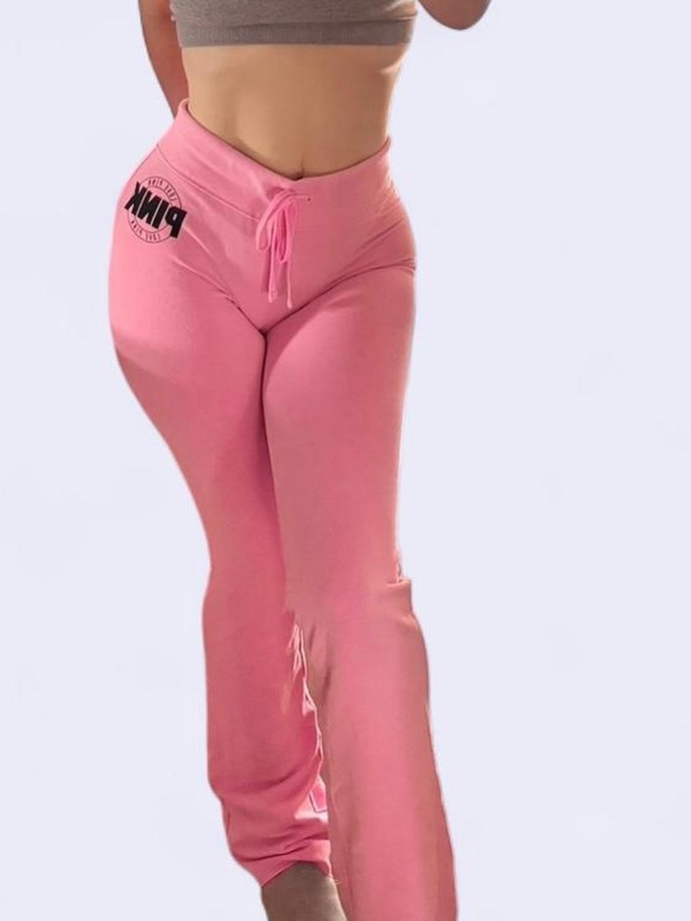 Y2K PINK Victoria's Secret Bubblegum Pink Flared Back Pocket Yoga Sweatpants